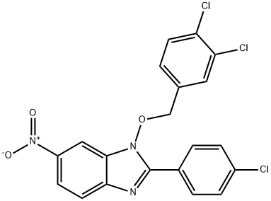 2-(4-CHLOROPHENYL)-1-[(3,4-DICHLOROBENZYL)OXY]-6-NITRO-1H-1,3-BENZIMIDAZOLE 结构式