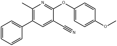 2-(4-METHOXYPHENOXY)-6-METHYL-5-PHENYLNICOTINONITRILE 结构式