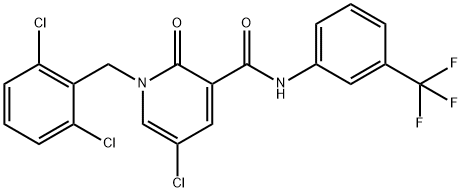 5-CHLORO-1-(2,6-DICHLOROBENZYL)-2-OXO-N-[3-(TRIFLUOROMETHYL)PHENYL]-1,2-DIHYDRO-3-PYRIDINECARBOXAMIDE 结构式