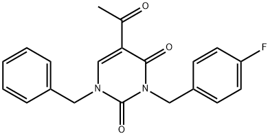 5-ACETYL-1-BENZYL-3-(4-FLUOROBENZYL)-2,4(1H,3H)-PYRIMIDINEDIONE 结构式