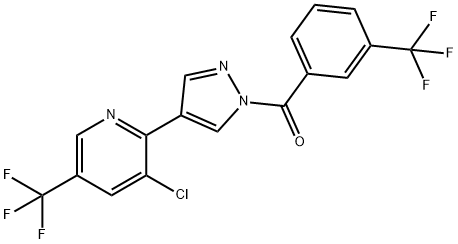 (4-[3-CHLORO-5-(TRIFLUOROMETHYL)-2-PYRIDINYL]-1H-PYRAZOL-1-YL)[3-(TRIFLUOROMETHYL)PHENYL]METHANONE 结构式