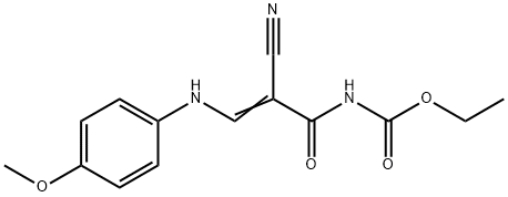 ETHYL N-[2-CYANO-3-(4-METHOXYANILINO)ACRYLOYL]CARBAMATE 结构式