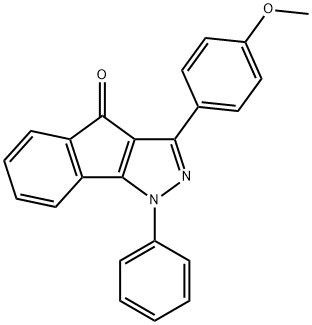 3-(4-METHOXYPHENYL)-1-PHENYLINDENO[2,3-D]PYRAZOL-4-ONE 结构式
