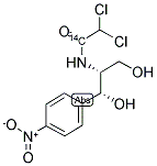 D-THREO-[DICHLOROACETYL-1-14C]-CHLORAMPHENICOL 结构式