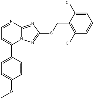 2-[(2,6-DICHLOROBENZYL)SULFANYL]-7-(4-METHOXYPHENYL)[1,2,4]TRIAZOLO[1,5-A]PYRIMIDINE 结构式