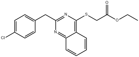 ETHYL 2-([2-(4-CHLOROBENZYL)-4-QUINAZOLINYL]SULFANYL)ACETATE 结构式
