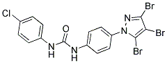 N-(4-CHLOROPHENYL)-N'-[4-(3,4,5-TRIBROMO-1H-PYRAZOL-1-YL)PHENYL]UREA 结构式