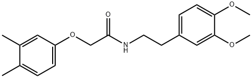 N-(2-(3,4-DIMETHOXYPHENYL)ETHYL)-2-(3,4-DIMETHYLPHENOXY)ETHANAMIDE 结构式