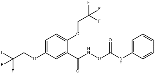 N-[(ANILINOCARBONYL)OXY]-2,5-BIS(2,2,2-TRIFLUOROETHOXY)BENZENECARBOXAMIDE 结构式