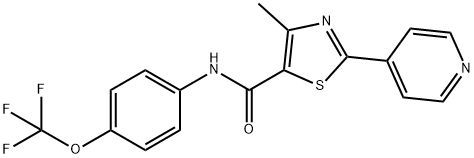 4-METHYL-2-(4-PYRIDINYL)-N-[4-(TRIFLUOROMETHOXY)PHENYL]-1,3-THIAZOLE-5-CARBOXAMIDE 结构式