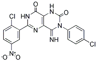 6-(2-CHLORO-5-NITROPHENYL)-3-(4-CHLOROPHENYL)-4-IMINO-1,3,7-TRIHYDRO-5,7-DIAZAQUINAZOLINE-2,8-DIONE 结构式