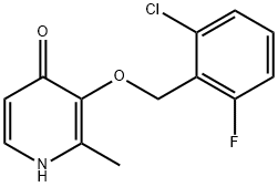 3-[(2-CHLORO-6-FLUOROBENZYL)OXY]-2-METHYL-4(1H)-PYRIDINONE 结构式