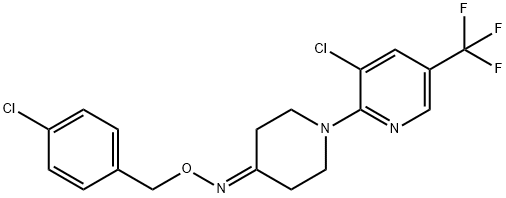 1-[3-CHLORO-5-(TRIFLUOROMETHYL)-2-PYRIDINYL]TETRAHYDRO-4(1H)-PYRIDINONE O-(4-CHLOROBENZYL)OXIME 结构式