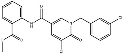 METHYL 2-(([5-CHLORO-1-(3-CHLOROBENZYL)-6-OXO-1,6-DIHYDRO-3-PYRIDINYL]CARBONYL)AMINO)BENZENECARBOXYLATE 结构式