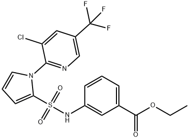 ETHYL 3-[((1-[3-CHLORO-5-(TRIFLUOROMETHYL)-2-PYRIDINYL]-1H-PYRROL-2-YL)SULFONYL)AMINO]BENZENECARBOXYLATE 结构式