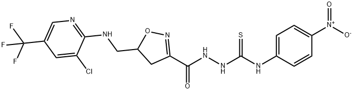 2-([5-(([3-CHLORO-5-(TRIFLUOROMETHYL)-2-PYRIDINYL]AMINO)METHYL)-4,5-DIHYDRO-3-ISOXAZOLYL]CARBONYL)-N-(4-NITROPHENYL)-1-HYDRAZINECARBOTHIOAMIDE 结构式