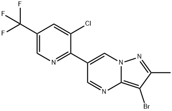 3-Bromo-6-[3-chloro-5-(trifluoromethyl)-2-pyridinyl]-2-methylpyrazolo[1,5-a]pyrimidine 结构式