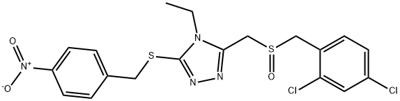 2,4-DICHLOROBENZYL (4-ETHYL-5-[(4-NITROBENZYL)SULFANYL]-4H-1,2,4-TRIAZOL-3-YL)METHYL SULFOXIDE 结构式