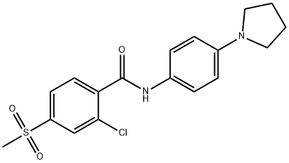 2-CHLORO-4-(METHYLSULFONYL)-N-[4-(1-PYRROLIDINYL)PHENYL]BENZENECARBOXAMIDE 结构式