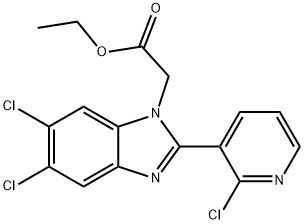 ETHYL 2-[5,6-DICHLORO-2-(2-CHLORO-3-PYRIDINYL)-1H-1,3-BENZIMIDAZOL-1-YL]ACETATE 结构式