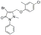 4-BROMO-3-((4-CHLORO-2-METHYLPHENOXY)METHYL)-2-METHYL-1-PHENYL-3-PYRAZOLIN-5-ONE 结构式