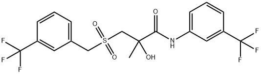 2-HYDROXY-2-METHYL-3-([3-(TRIFLUOROMETHYL)BENZYL]SULFONYL)-N-[3-(TRIFLUOROMETHYL)PHENYL]PROPANAMIDE 结构式