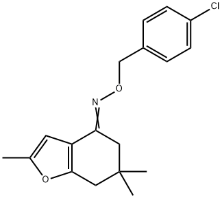 2,6,6-TRIMETHYL-6,7-DIHYDRO-1-BENZOFURAN-4(5H)-ONE O-(4-CHLOROBENZYL)OXIME 结构式