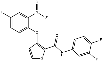 N-(3,4-Difluorophenyl)-3-(4-fluoro-2-nitrophenoxy)-2-thiophenecarboxamide 结构式