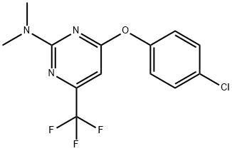 4-(4-CHLOROPHENOXY)-N,N-DIMETHYL-6-(TRIFLUOROMETHYL)-2-PYRIMIDINAMINE 结构式