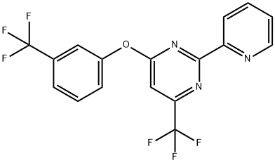 2-(2-PYRIDINYL)-4-(TRIFLUOROMETHYL)-6-[3-(TRIFLUOROMETHYL)PHENOXY]PYRIMIDINE 结构式