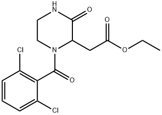 ETHYL 2-[1-(2,6-DICHLOROBENZOYL)-3-OXO-2-PIPERAZINYL]ACETATE 结构式