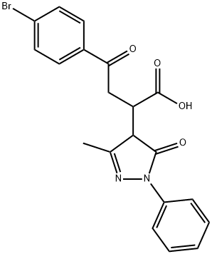 4-(4-BROMOPHENYL)-2-(3-METHYL-5-OXO-1-PHENYL(2-PYRAZOLIN-4-YL))-4-OXOBUTANOIC ACID 结构式