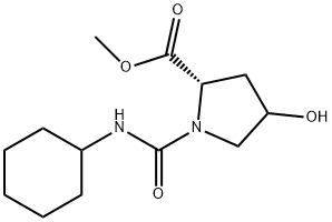 METHYL 1-[(CYCLOHEXYLAMINO)CARBONYL]-4-HYDROXY-2-PYRROLIDINECARBOXYLATE 结构式