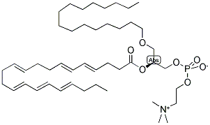 1-O-HEXADECYL-2-O-DOCOSA-HEXAENOYL-SN-GLYCERO-3-PHOSPHORYLCHOLINE 结构式