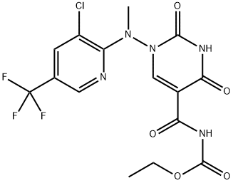 ETHYL N-((1-[[3-CHLORO-5-(TRIFLUOROMETHYL)-2-PYRIDINYL](METHYL)AMINO]-2,4-DIOXO-1,2,3,4-TETRAHYDRO-5-PYRIMIDINYL)CARBONYL)CARBAMATE 结构式