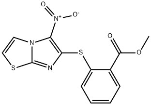 METHYL 2-[(5-NITROIMIDAZO[2,1-B][1,3]THIAZOL-6-YL)SULFANYL]BENZENECARBOXYLATE 结构式