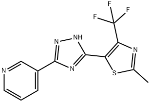 3-(5-[2-METHYL-4-(TRIFLUOROMETHYL)-1,3-THIAZOL-5-YL]-4H-1,2,4-TRIAZOL-3-YL)PYRIDINE 结构式