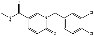 1-(3,4-二氯苄基)-N-甲基-6-氧代-1,6-二氢吡啶-3-甲酰胺 结构式