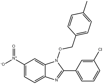 2-(3-CHLOROPHENYL)-1-[(4-METHYLBENZYL)OXY]-6-NITRO-1H-1,3-BENZIMIDAZOLE 结构式