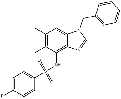 N-(1-Benzyl-5,6-dimethyl-1H-1,3-benzimidazol-4-yl)-4-fluorobenzenesulfonamide 结构式