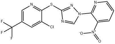 3-CHLORO-2-([1-(3-NITRO-2-PYRIDINYL)-1H-1,2,4-TRIAZOL-3-YL]SULFANYL)-5-(TRIFLUOROMETHYL)PYRIDINE 结构式