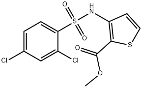 METHYL 3-(((2,4-DICHLOROPHENYL)SULFONYL)AMINO)THIOPHENE-2-CARBOXYLATE 结构式