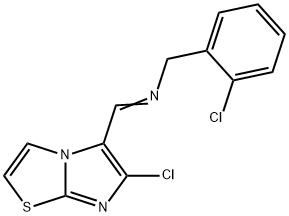 N-(2-CHLOROBENZYL)-N-[(6-CHLOROIMIDAZO[2,1-B][1,3]THIAZOL-5-YL)METHYLENE]AMINE 结构式