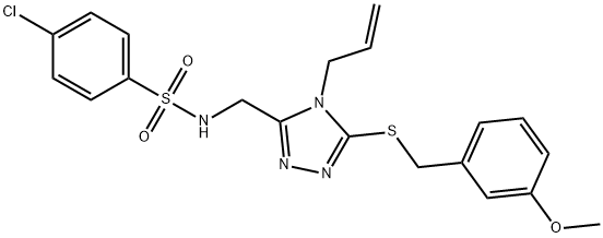 N-((4-ALLYL-5-[(3-METHOXYBENZYL)SULFANYL]-4H-1,2,4-TRIAZOL-3-YL)METHYL)-4-CHLOROBENZENESULFONAMIDE 结构式
