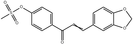 4-[3-(1,3-Benzodioxol-5-yl)acryloyl]phenyl methanesulfonate 结构式