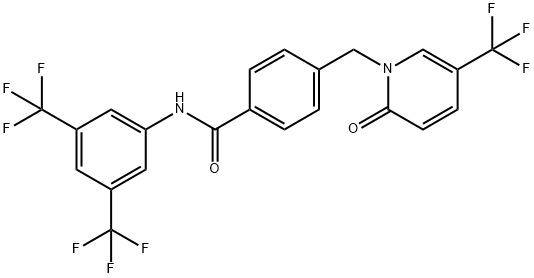 N-[3,5-BIS(TRIFLUOROMETHYL)PHENYL]-4-([2-OXO-5-(TRIFLUOROMETHYL)-1(2H)-PYRIDINYL]METHYL)BENZENECARBOXAMIDE 结构式