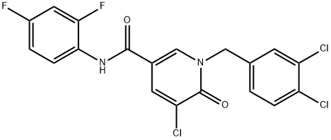 5-CHLORO-1-(3,4-DICHLOROBENZYL)-N-(2,4-DIFLUOROPHENYL)-6-OXO-1,6-DIHYDRO-3-PYRIDINECARBOXAMIDE 结构式