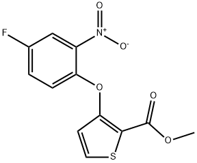 Methyl 3-(4-fluoro-2-nitrophenoxy)-2-thiophenecarboxylate 结构式