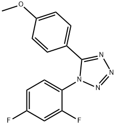 1-(2,4-DIFLUOROPHENYL)-5-(4-METHOXYPHENYL)-1H-1,2,3,4-TETRAAZOLE 结构式