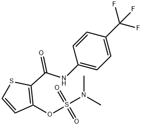 N,N-DIMETHYL(2-([4-(TRIFLUOROMETHYL)ANILINO]CARBONYL)-3-THIENYL)SULFAMATE 结构式